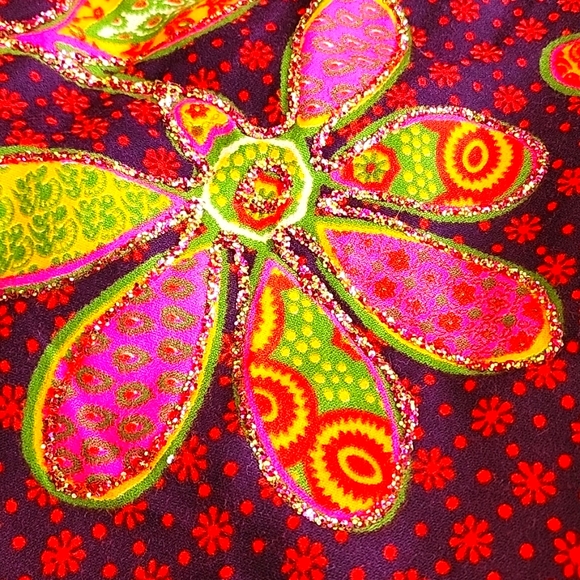 Vintage Malbe Floral Neon Mod Maxi Skirt, Size 15/16 - Picture 7 of 17